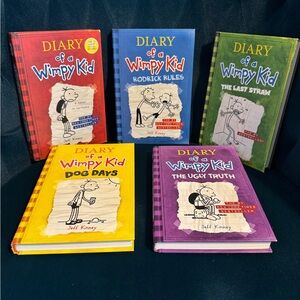 Diary of A Wimpy Kid BOOKS 1-5 Hardback by Jeff Kinney. EUC